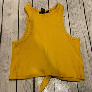 Forever 21 women’s size small Yellow mustard color Crop Tank Top